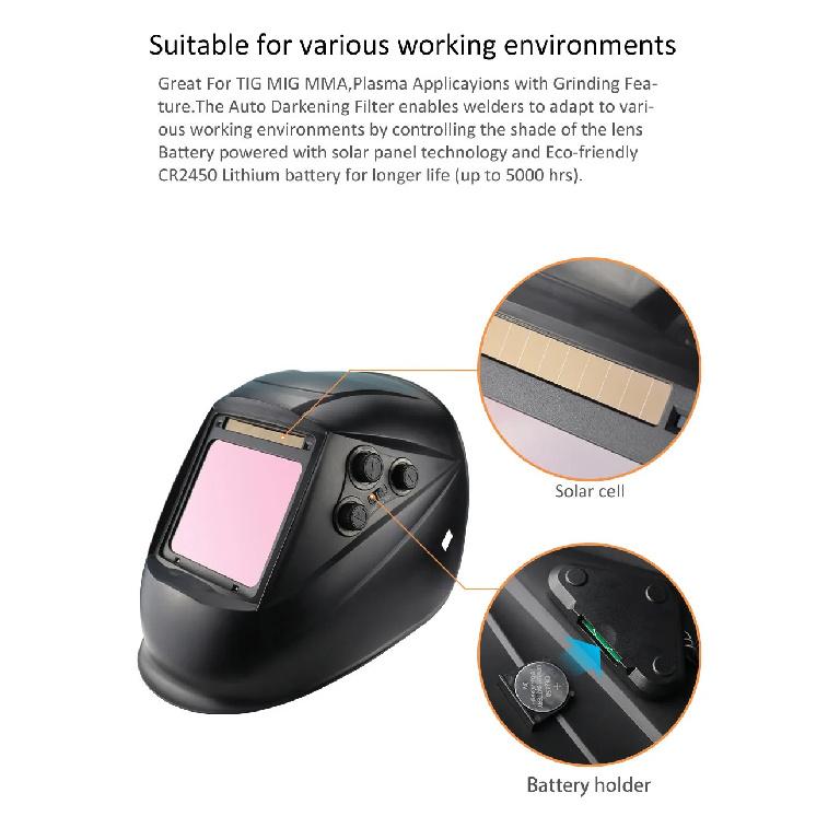 1112 Welding Helmet Automatically Darkening Soldering Welder Mask True Color Welder Cap 4 Arc Sensor for TIG MIG MMA Goggles