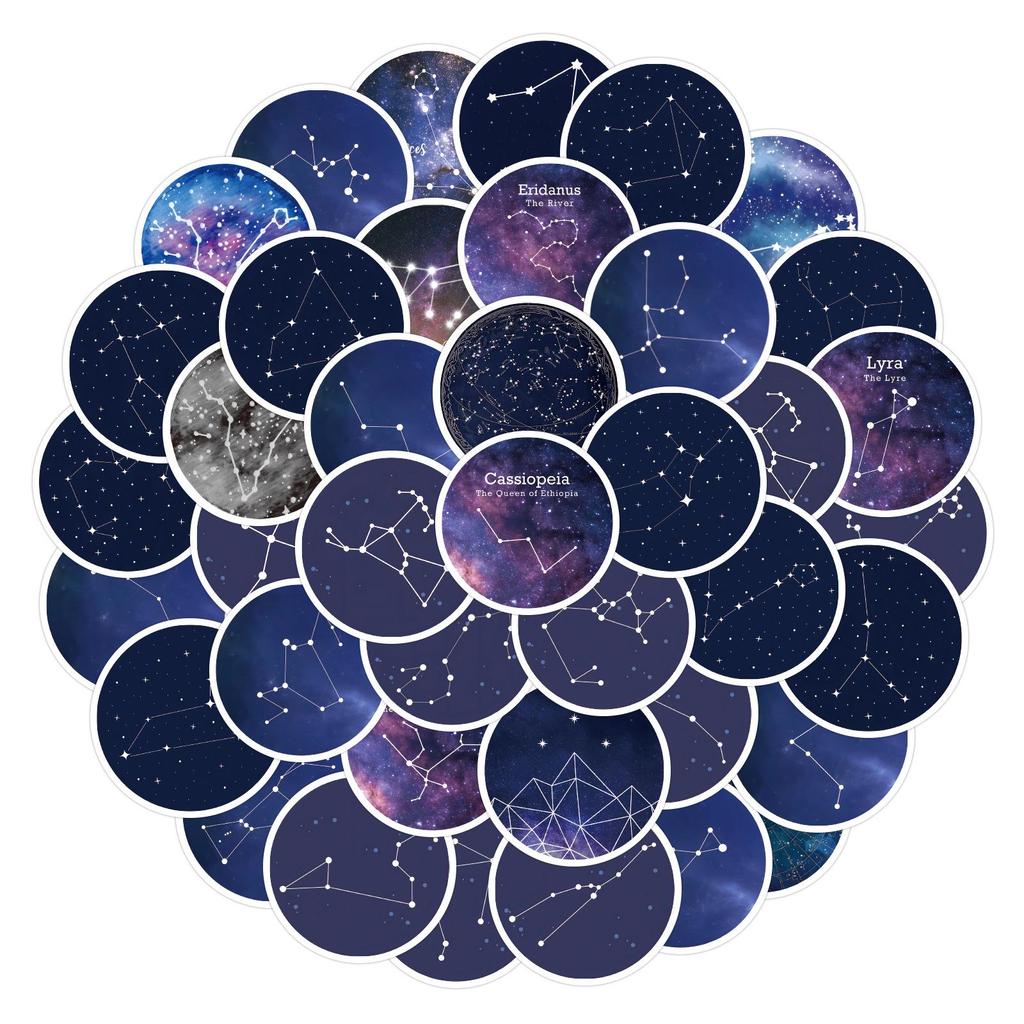 60 Cross-border Graffiti Stickers: 12 Constellation Designs for Journals, Glass Cups, and Phones