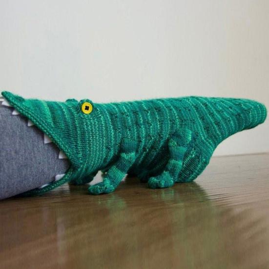 Knit Animal Socks Funny Crocodile Socks Warm Winter Floor Socks Unisex Cute Shark Fish Socks Gift for Xmas Valentine's Day Mother's Day