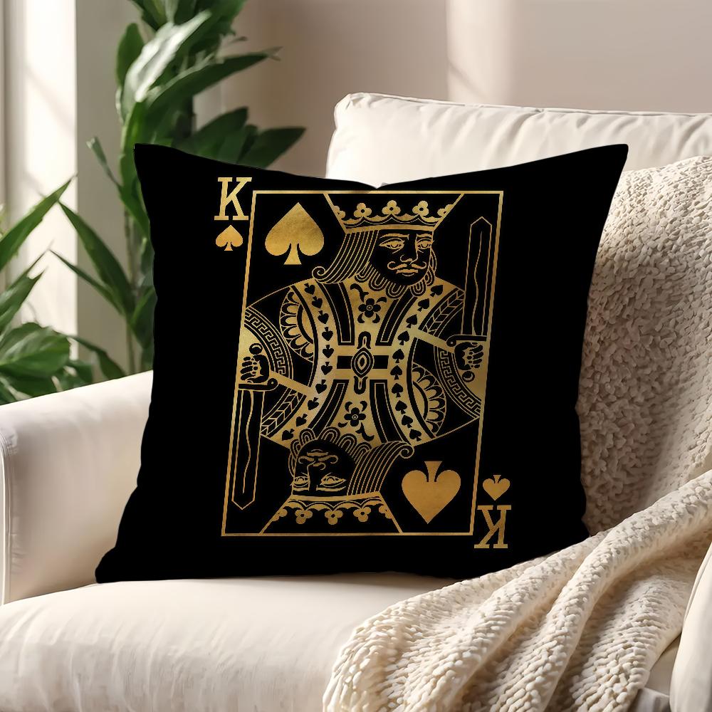 Luxury Black Golden Play Card cushion cover Decoration Room Shop Car Home Office Coffee Pillow Sofa Printing Nordic Simplicity