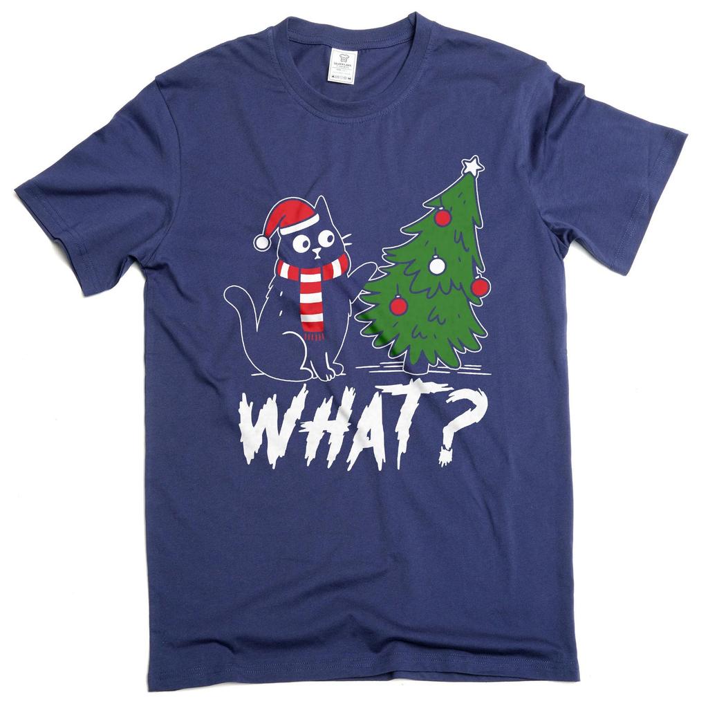 Lustiges Weihnachtsbaum Was Katze T-Shirt humorvolles Weihnachten Haustier T-Shirt