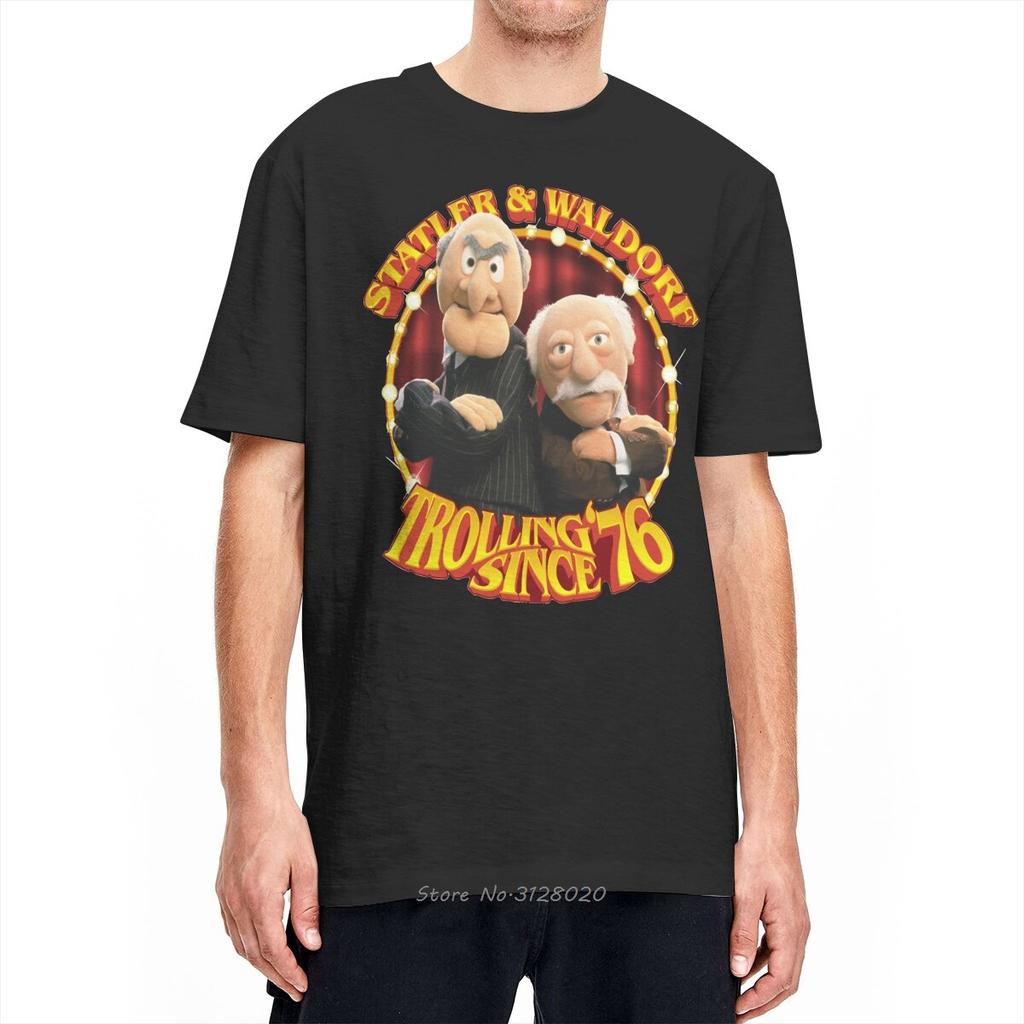 Trolling 76 Since Statler And Waldorf Muppet Show Tshirt Men Cotton Casual Tshirt Fashion Fitness Short Sleeve T Shirt Tops