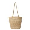 French Simple Retro Vacation Style Shoulder Straw Woven Bag Large Capacity, Versatile Casual Beach Bucket Woven Bag