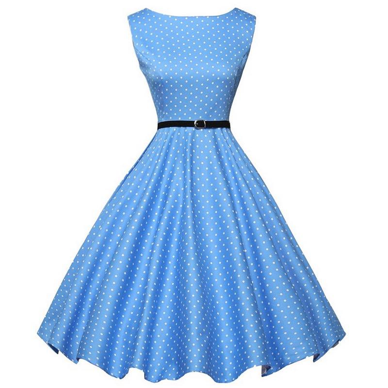 

Drive DNU retro dress, sleeveless print dress with belt XXL