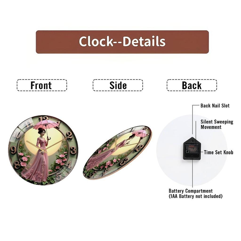 12 Inch Diameter Glass Wall Clock That Positively Enhances Your Daily Environment