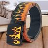 Korean Style Unisex Flame Grain Waistband 130cm Length Adjustable Canvas Belt