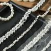 Breite 3,5/4cm Perlenbesetztes Band Strass-Spitzenbesatz Dekoration Applikation Besatzband DIY Nähen
