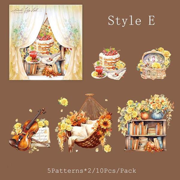 10 Stück Aufkleberpaket der Girls Life Museum-Serie, Material, perfekt für Journaling, DIY, Scrapbooking, Zubehör