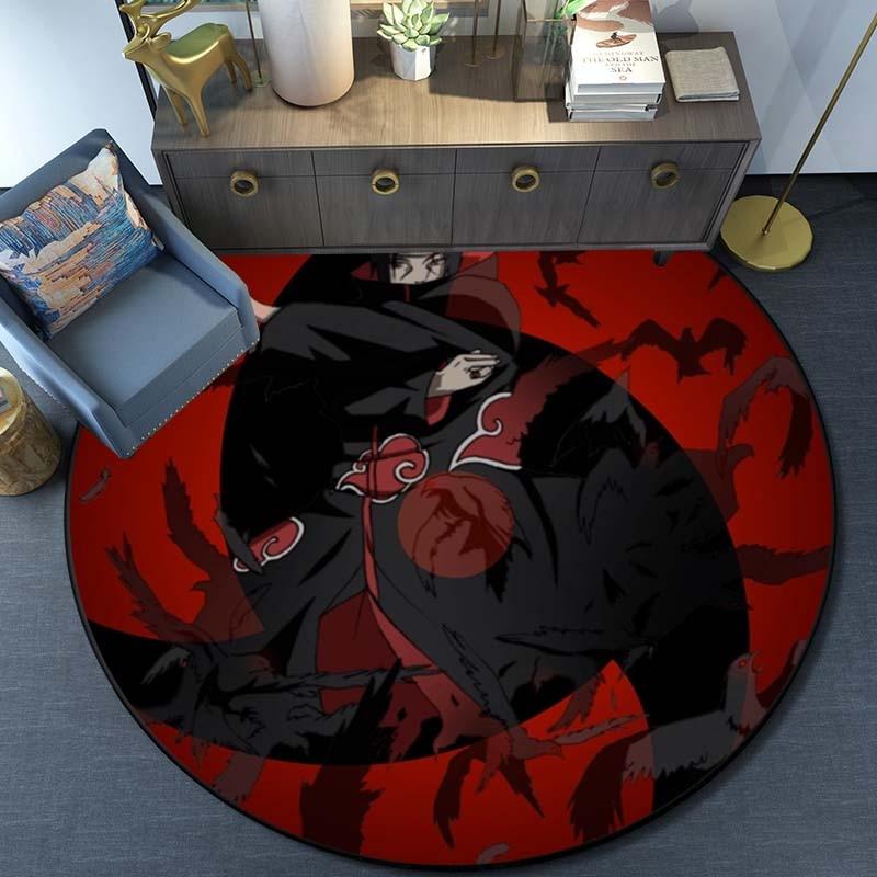Cartoon Naruto Round Area Rug Living Room Bedroom Non-slip Floor Mat