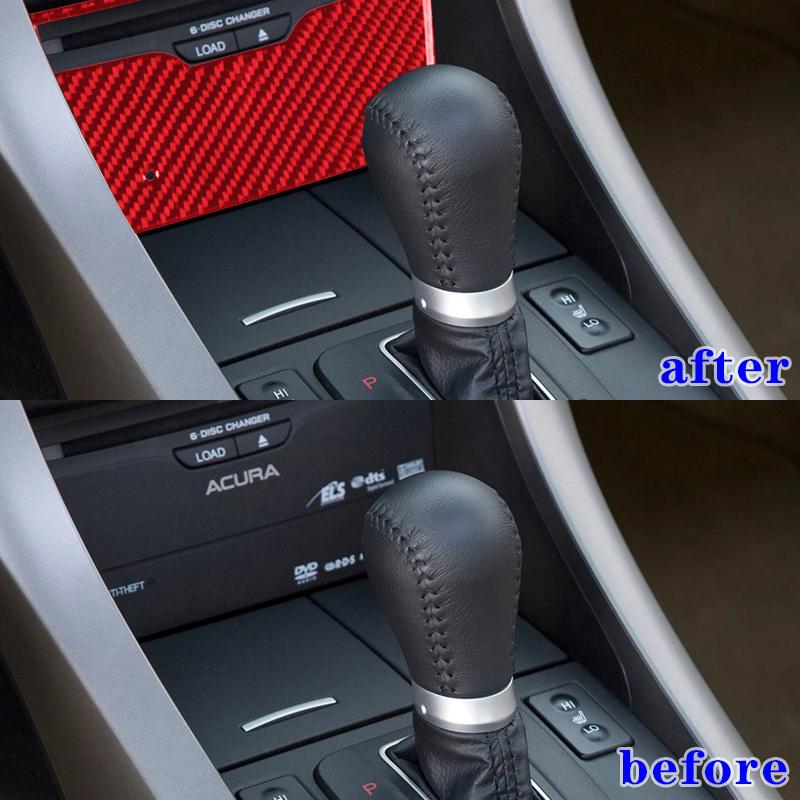Real Carbon Fiber Sticker For Acura TSX 2009-up Navigation Radio Shift Cup Lift Panel Car Accessories Interior decorative