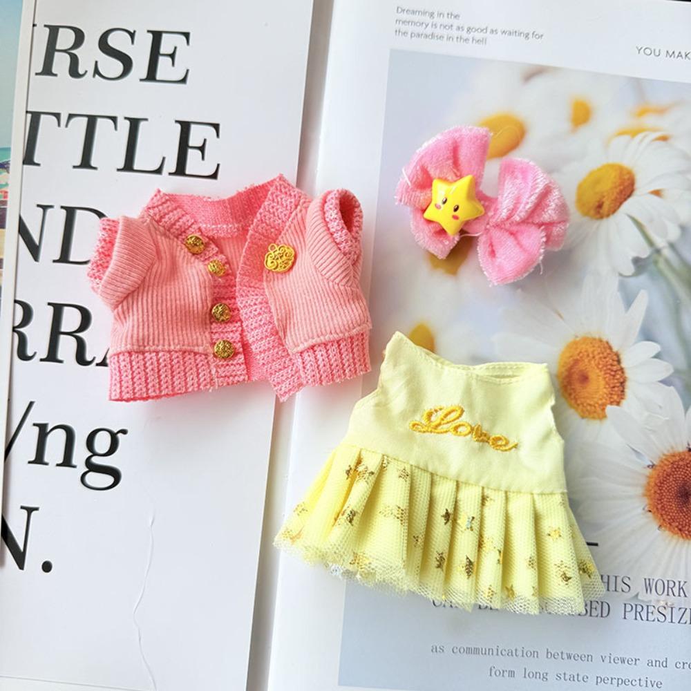 

Coat&Dress Labubu Doll s Cloth Set Crown 17cm Plush Dolls Clothes Children Gift Style 1