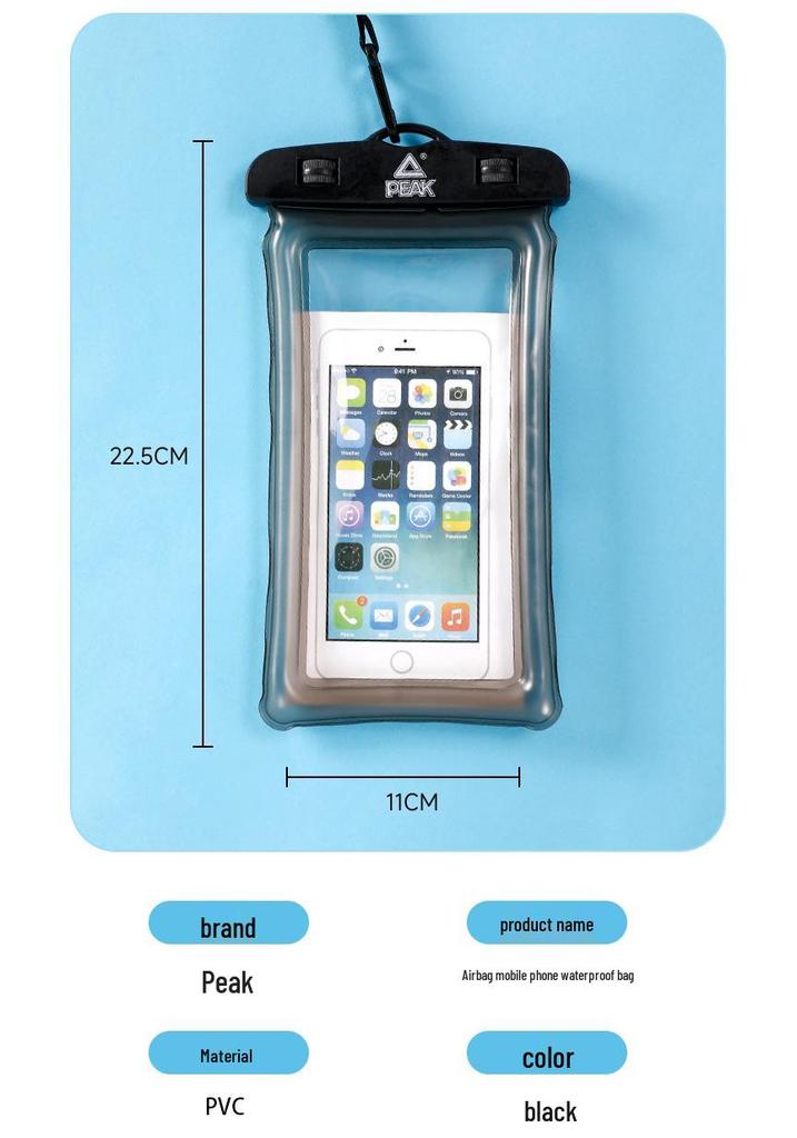Transparent Waterproof PVC Phone Bag with Touchscreen and Floating Sand Design for Diving and Photo Taking