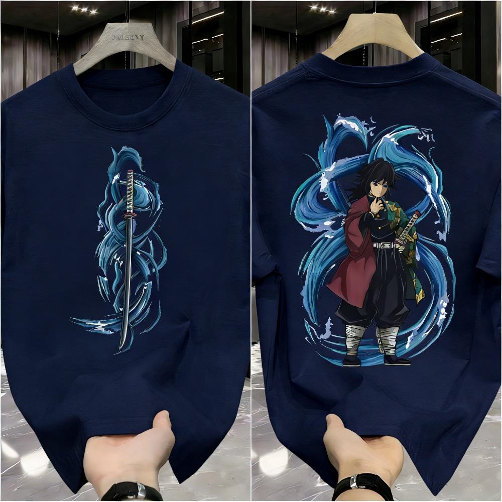 Plus Size Demon Slayer Anime Printed Unisex Women Tshirt Summer Casual Parent Child Top Fashion Street Wear Y2K Harajuku Style