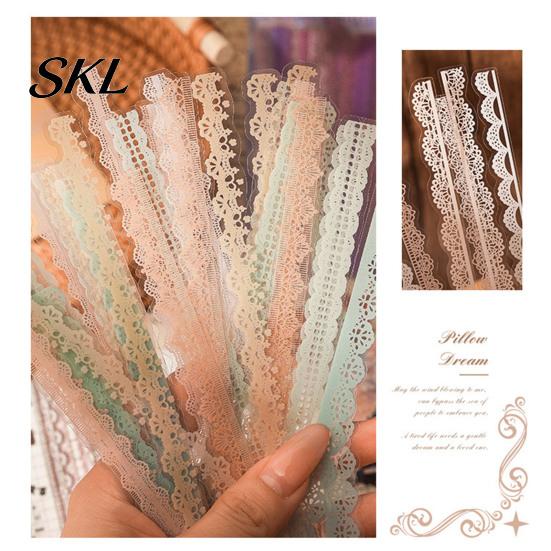 Invisible Edge Sticker PET Lace Scrapbook Stickers, Decorative Stickers for Journal, Durable Decal Card Making, Planner, Notebook, Photo, Album, Craft
