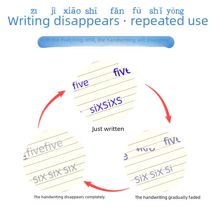 Dziecięca magiczna książka do śledzenia w kolorze czerwonym: Ćwiczenie kaligrafii z wykorzystaniem znikającego tuszu