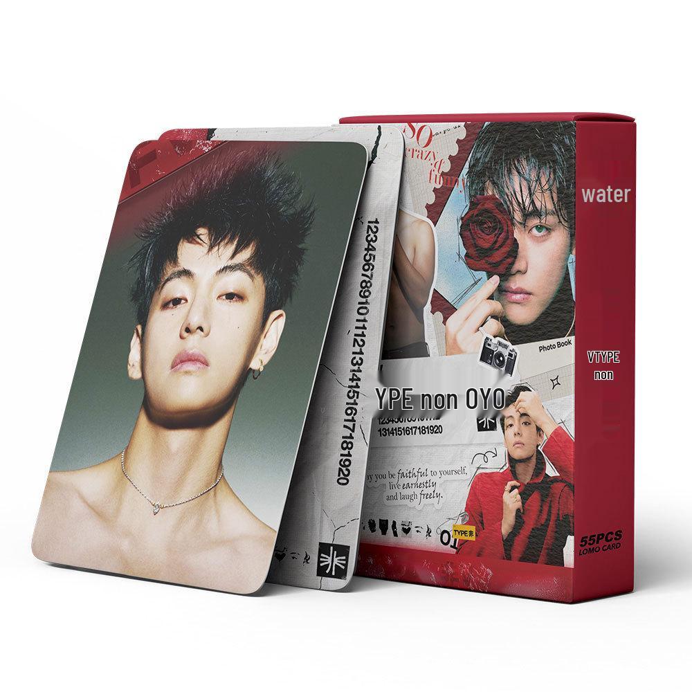 55-Piece V Kim Taehyung Photocard Set: V TYPE LOMO-Style Cards