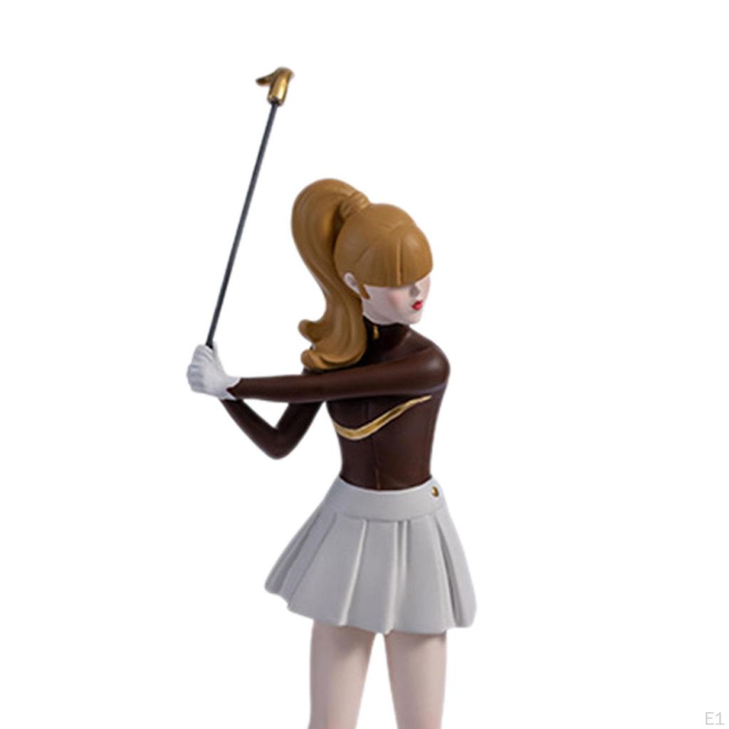 Lady Golfer Statue Decoration Girl Sculpture Figurine for Living Room Bedroom