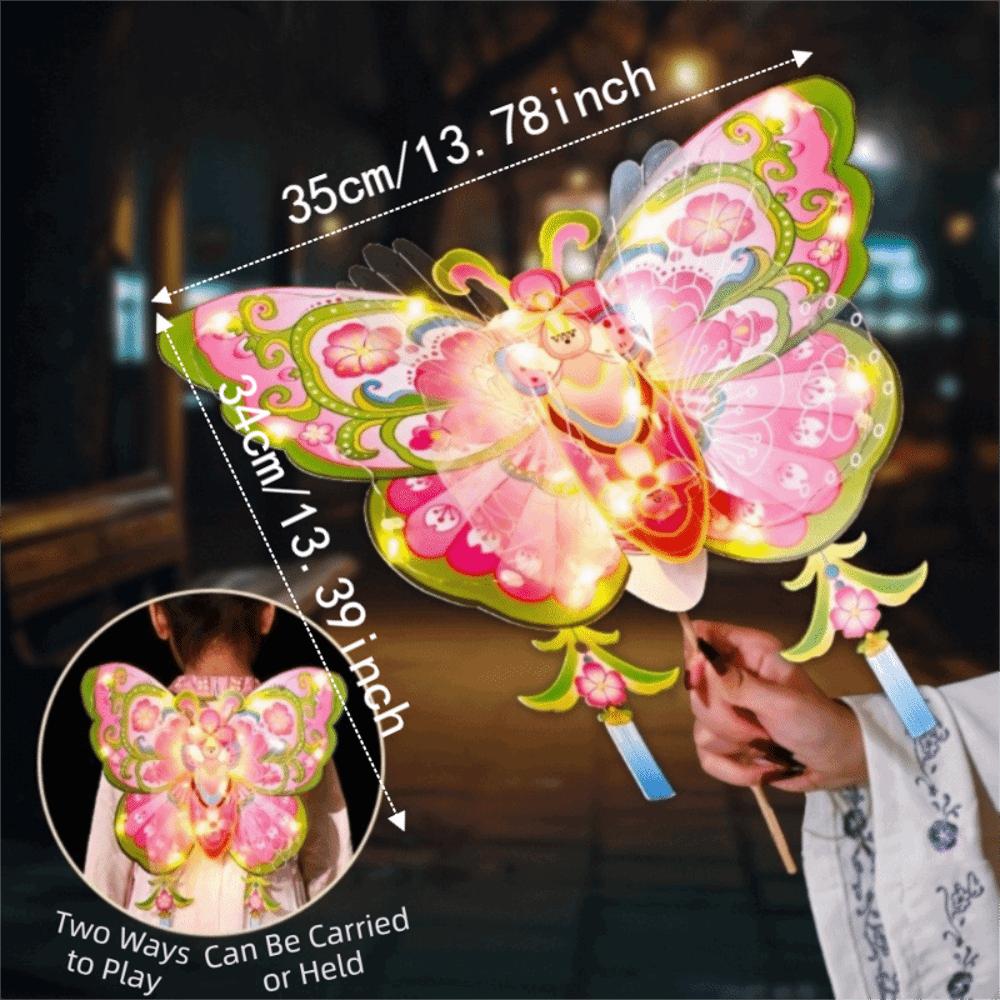 Portable Butterfly Lantern Material Kit Led Traditional Flower Lantern Handicraft Class