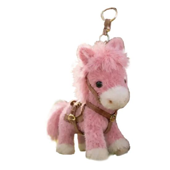 Плюшевая сумка-брелок Лошадь Кукла-лошадь Животное Брелок-аксессуар Подвеска Милый Мягкий Набитый для Сумок Рюкзаков розовый