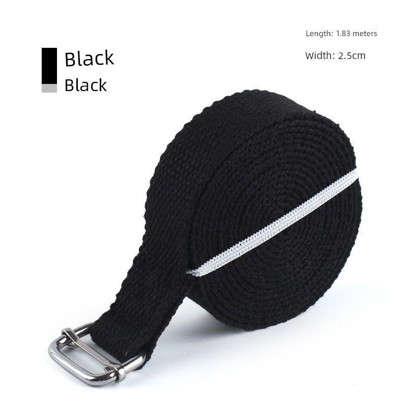 

Iyangge Stretch Belt 2.5 M Cotton Non-Elastic Anti-Camel Open Shoulder Stretch Waist Yoga Belt Rope Elastic Band 1.83 meters long [WIDTH 2.5cm] pure cotton Black
