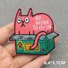 Team Cat Embroidery Patches Appliques For Clothing Diy Sewing Iron On Patches Punk Cartoon Stripes Decoration Accessories