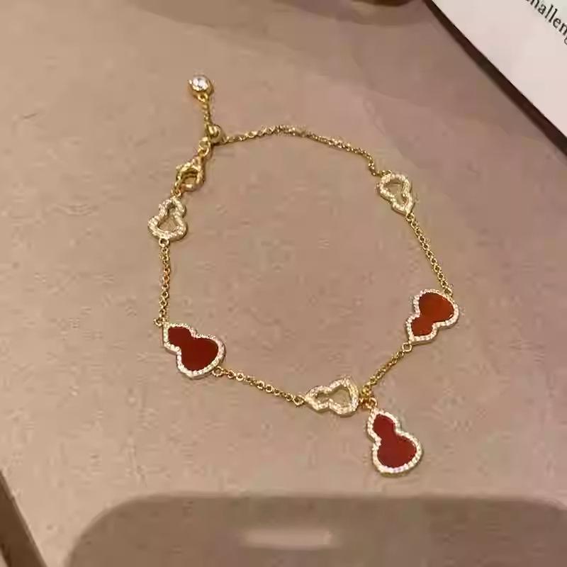 

Браслет-подвеска из 24-каратного циркона и уксуснокислого картона в форме тыквы, новый китайский модный браслет в стиле легкой роскоши, простые украшения