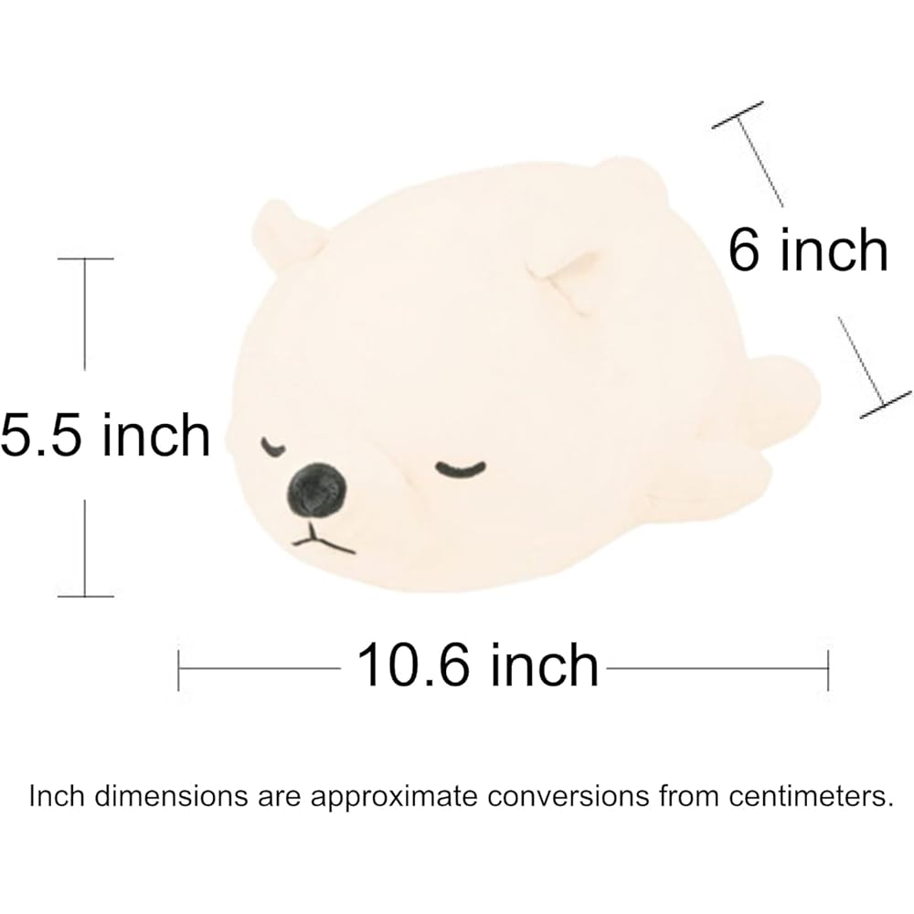 Ribuhato Marshmallow Animal Bolster Cushion Polyester White Bear Lucky 27cm