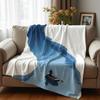 Winding Stream Anime Cartoon Flannel Blanket Soft Warm Throw for Bedroom Sofa Car Kids Holiday Gift
