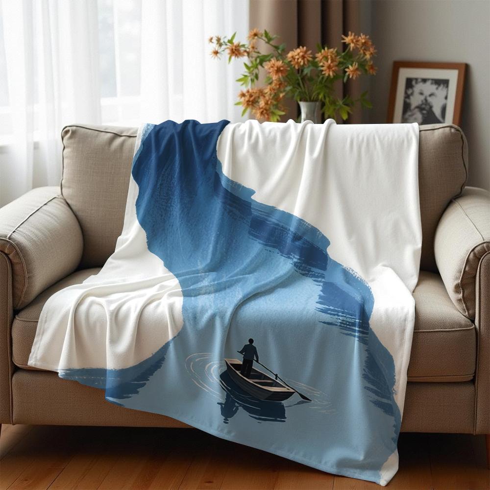 Winding Stream Anime Cartoon Flannel Blanket Soft Warm Throw for Bedroom Sofa Car Kids Holiday Gift