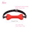 Cute Solid Leather Harness Mouth Silicone Dog Bone Ball Gag BDSM mouthPlug Couples Flirting Sex Products toys Adult Games