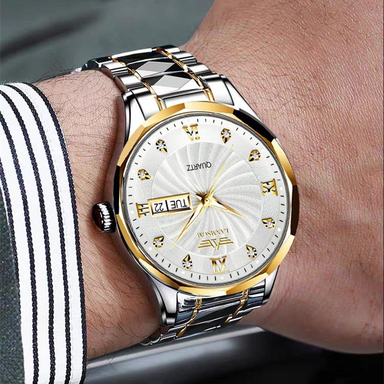 New TOP Brand Luxury Men's Watch With Box Calendar Men's Quartz Watches