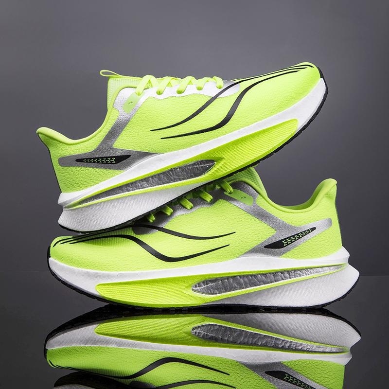 Unisex Sports Shoes Road Running Racing Training Shoes New Cushioned Soft Sole Trendy Mesh Breathable Lace Up Running Shoes