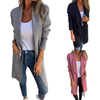 Langarm Frauen Einfarbig Mit Kapuze Top Leichte Jacke Mantel Winter Und Herbst