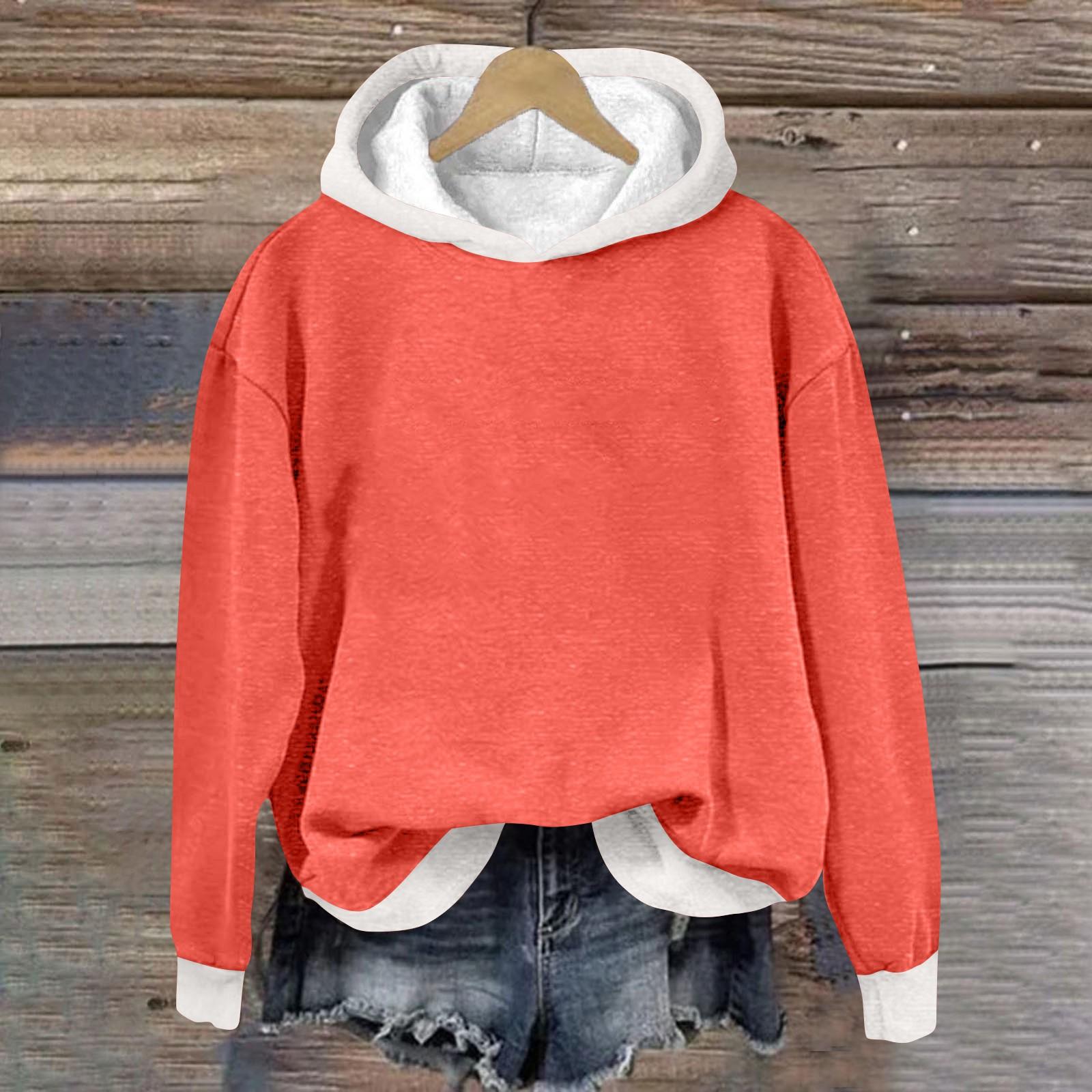 

Женская мода, повседневные универсальные повседневные толстовки, топы с длинными рукавами, толстовки XXXL киноварь