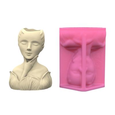 Human Flowerpot Silicone Molds Pen Holder Epoxy Resin Molds Unique Vase Mould Plant Pots Decoration for DIYs Enthusiasts