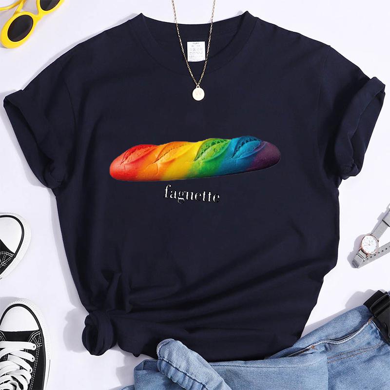 Fun Baguette Faguette LGBT Tshirts Women Men Short Sleeve Lesbian Bisexual Streetwear Fashion Crewneck GAY Trend Tshirts
