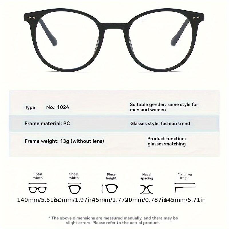 Vintage Oval Full Rim Non-Prescription Glasses Anti-Blue Light Clear Lens Fashionable Unisex Eyewear