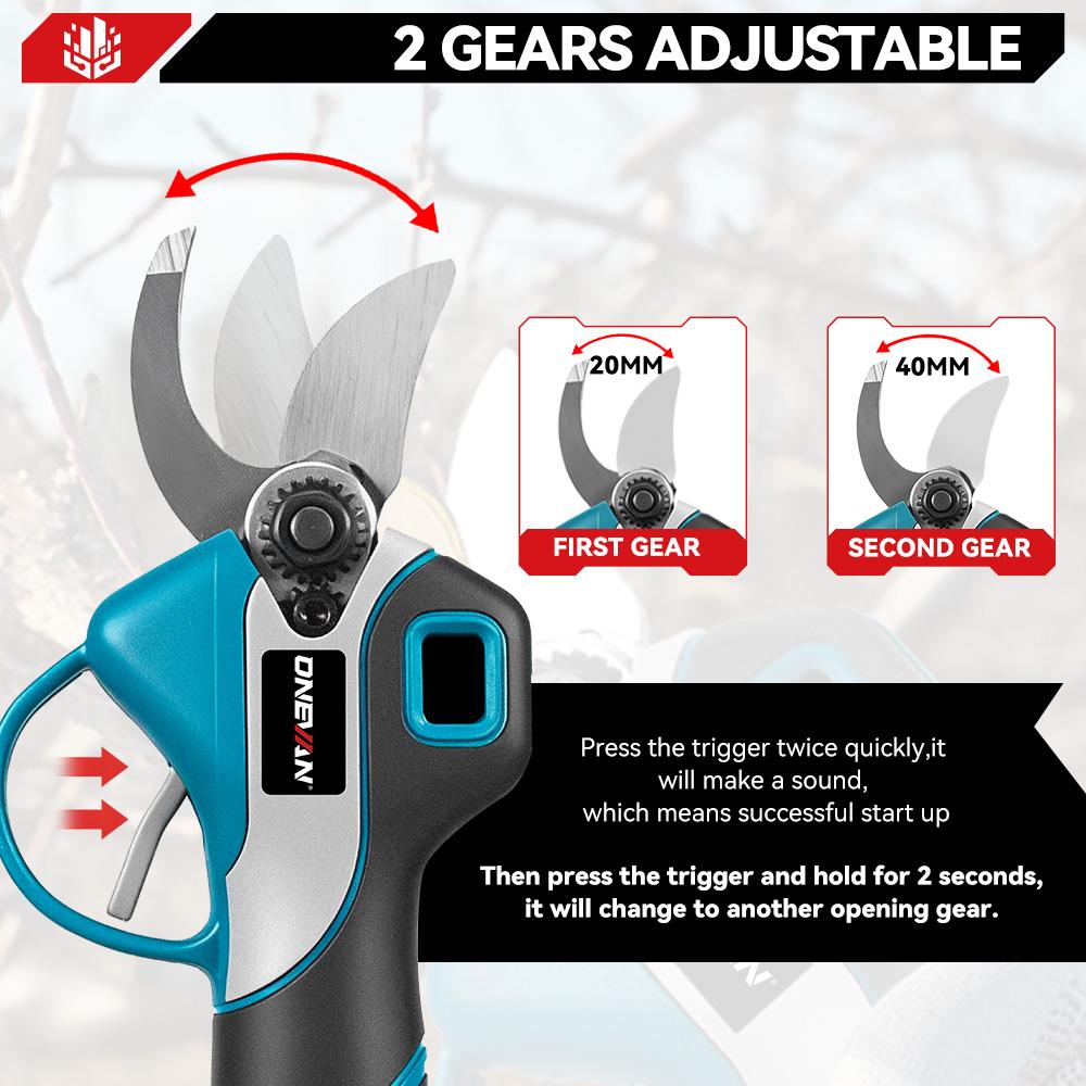 ONEVAN 30mm Brushless Electric Pruning Shear Cordless Scissor Tree Pruner Branch Cutter Garden Power Tool For Makita Battery Pin