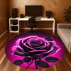 1pc rose flower Round Chair mat Area Rug - Non-Slip, Floor Mat for Office, Bedroom, and Indoor Decor -1002170