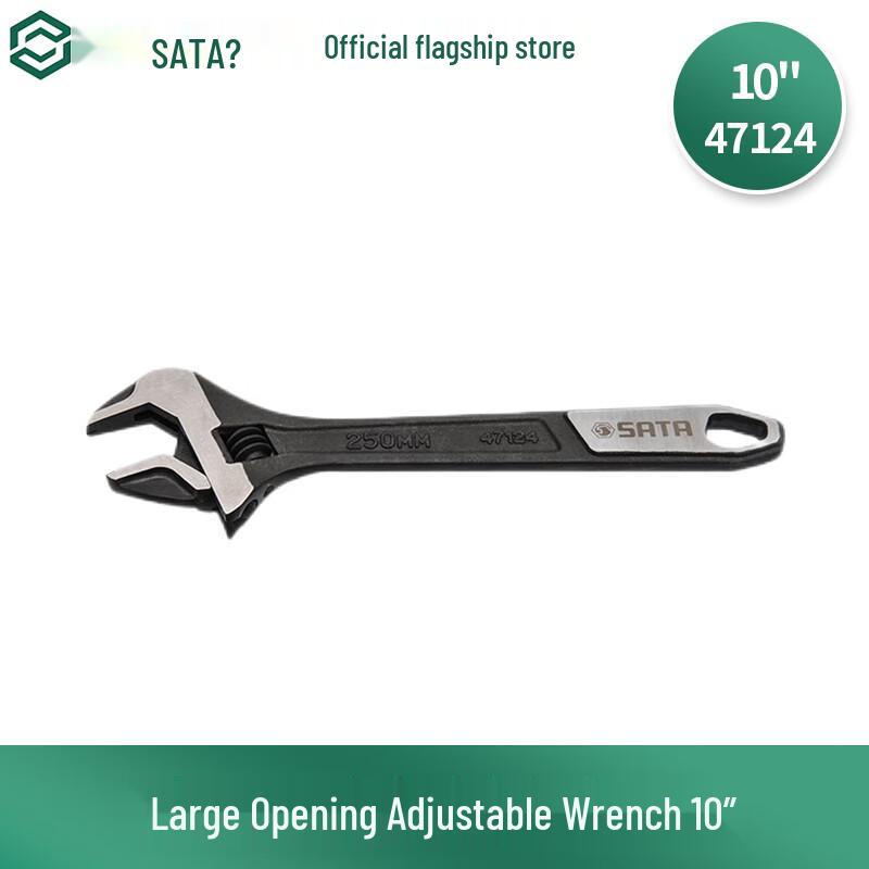 SATA 10-inch Large Opening Adjustable Wrench