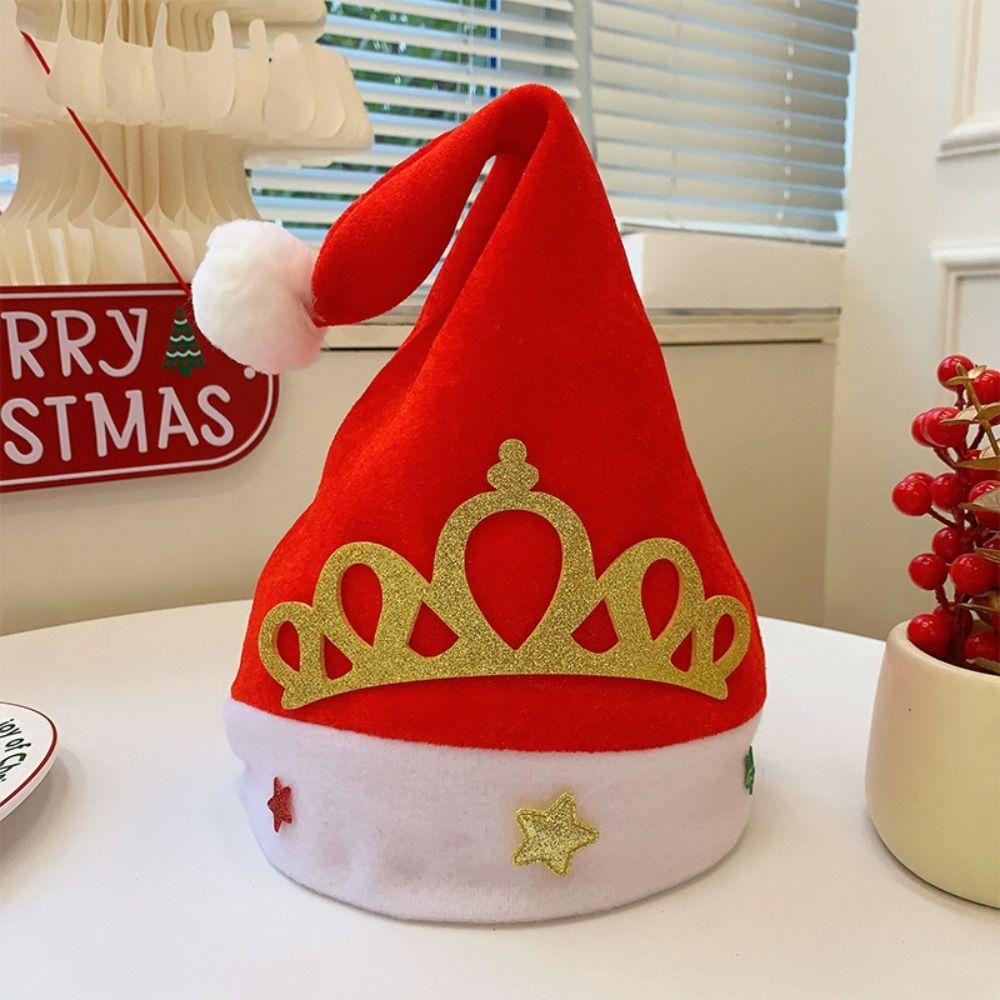Snowflake Santa Claus Hat Bow Red Plush Hat Fashion Christmas Sequin Hat  New Year Gift