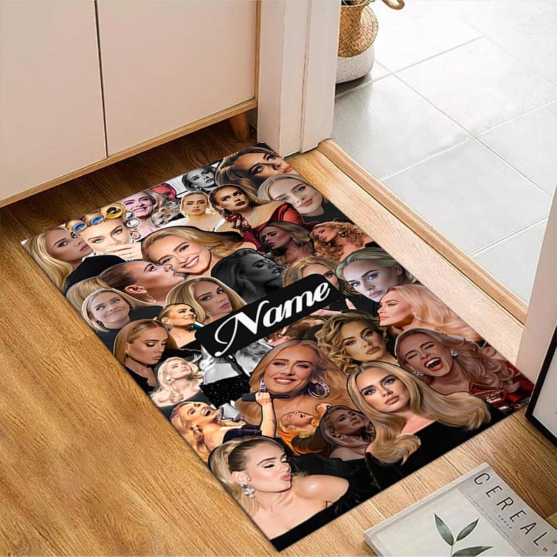 Custom Name Vibes Music Adele Rug Game Carpet, Floor Mat for Bedroom Living Room Entryway Rug, Home Decor Idea Gift for Christmas birthday