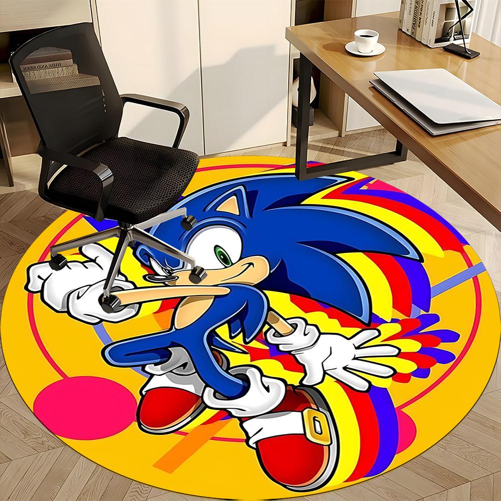 1PC Sonic Colors Office Round Area Rug, Indoor Mat Suitable For Office, Under Office Chairs Bedroom Living Room Home Decor DT1212064