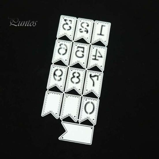 Numbers Banner Cutting Die Stencil DIY Scrapbooking Emboss Paper Card Craft Mold