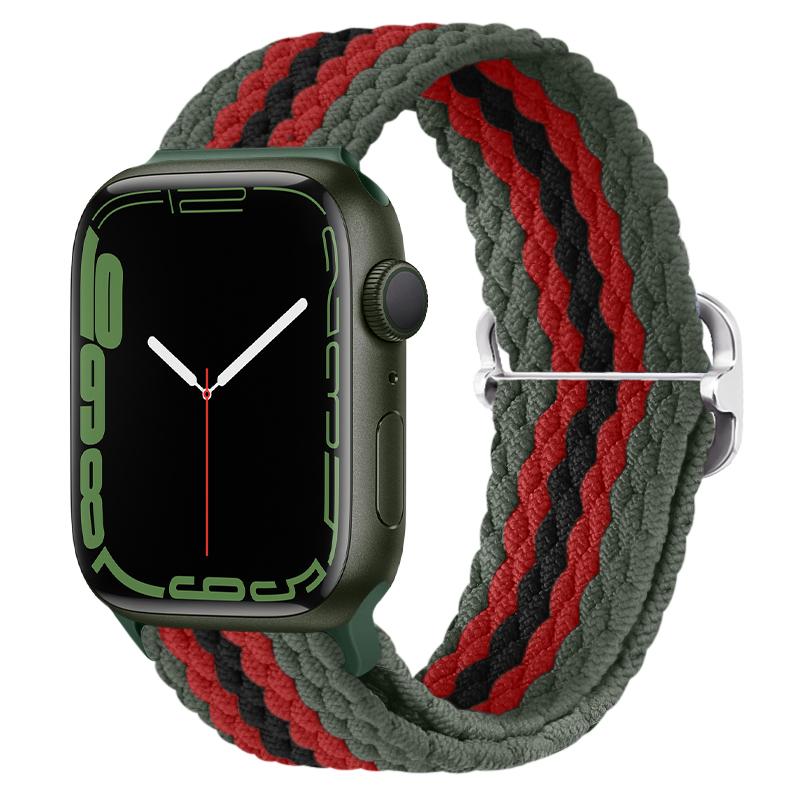 Braided Loop Strap for Apple Watch Band 44mm 40mm 49mm 45mm 41mm 46mm 42 38mm Nylon Bracelet iWatch Series Ultra 10 9 8 7 6 5 SE