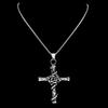 Stainless Steel Christian Rose Flower Jesus Cross Pendant Necklaces for Men Women Silver Color Vintage Chain Faith Jewelry Gift