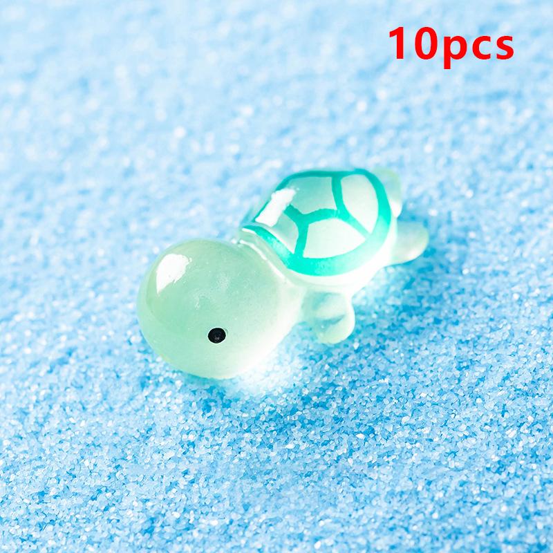 10 stk Mini lysskildpadde Hjemmeinnredning Landskapsarkitektur Harpiks Håndverk Glødende skilpadde Hage Fisketank Miniatyrer Ornamenter Dekorasjon