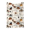Halloween Flannel Throw Blanket with Pumpkin Pattern for Couch Sofa Bed Nap Cozy Cover