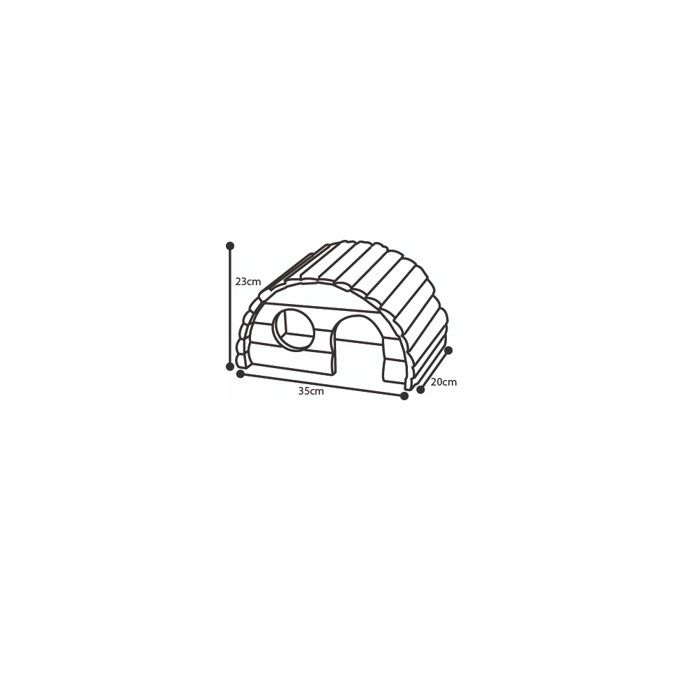 Maison pour rongeur - EDEN - Sam - Double ouverture - Toit plat plateforme - Bois naturel