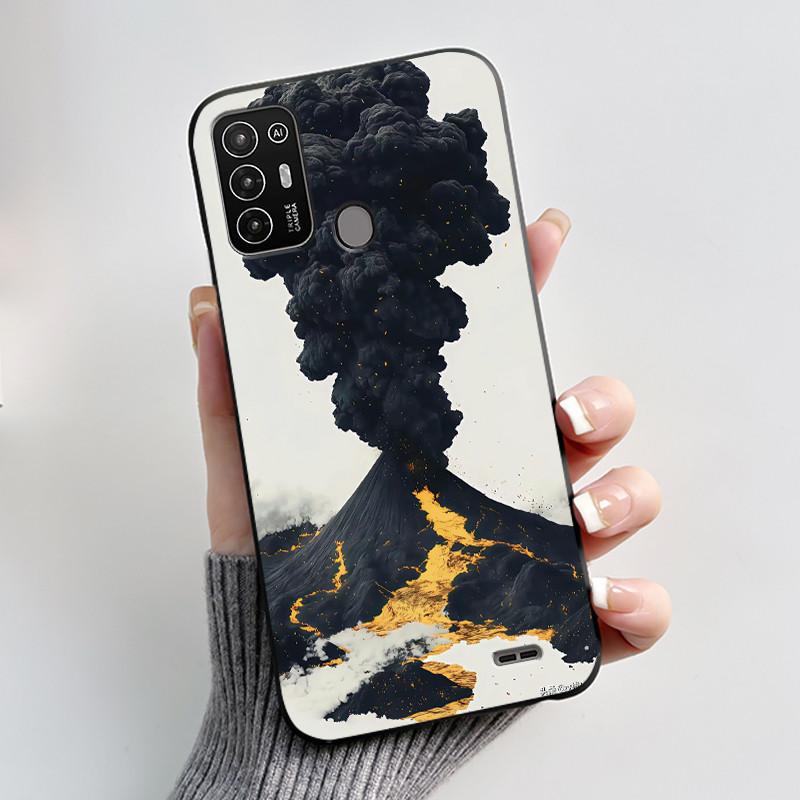 Für ZTE Blade A52 Hülle Für ZTE BladeA52 Rückabdeckung Silikon Weich Schwarz TPU Luxus Drache Niedlich Cool Jungen Mädchen Stoßfänger Handyhülle